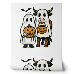 Papier Peint Vache des Highlands d'automne mignonne fantôme Hal