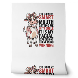 Papier Peint Vache mignonne insolente graphique vintage Smart M