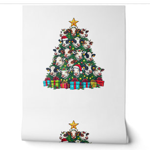 Papier Peint Vache Noël Arbre drôle Vache Noël