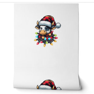 Papier Peint Vache Noël Père Noël Buffalo Plaid Noël Vache Love