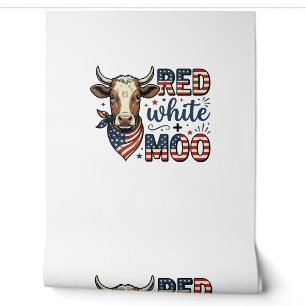 Papier Peint Vache Patriotique Rouge Blanc Moo Chemise 4 Juille