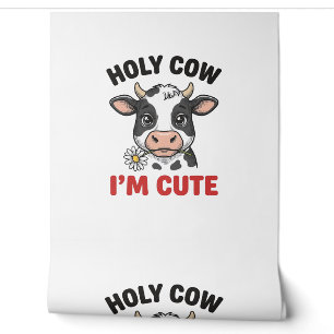 Papier Peint Vache sacrée je suis mignon Gravure vintage de vac