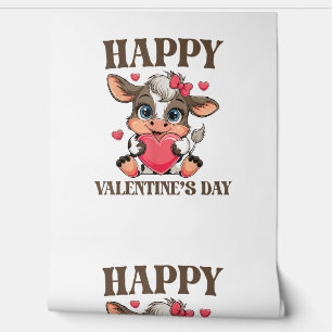 Papier Peint Vache Valentine's Day Heart Gifts tee drôle Vache