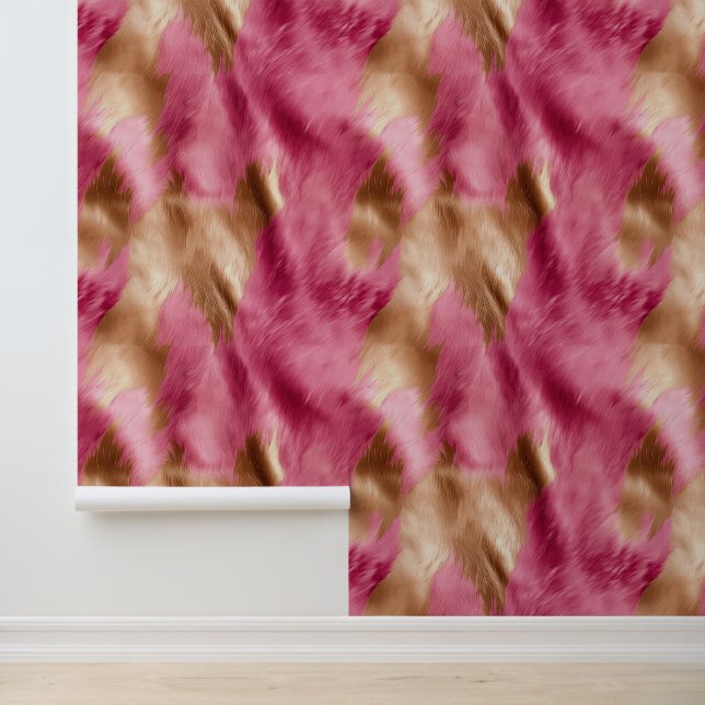 Papier Peint Vachette de seigle rose or (Application)