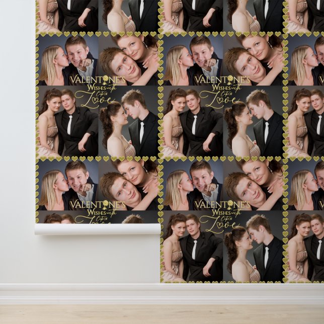 Papier Peint Valentine's Day Elegant Gold Photo Collage  (Application)