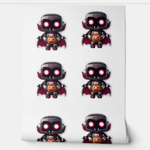 Papier Peint Vampire Robot Halloween Cute Futuriste Éffrayant A