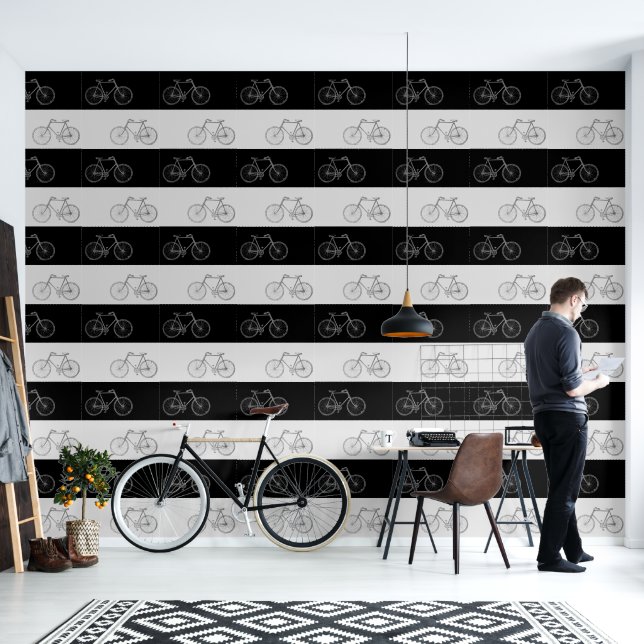 Papier Peint Vélos noir et gris (Salon)