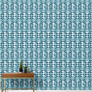 Papier Peint Ventilateur japonais bleu Motif d'impression