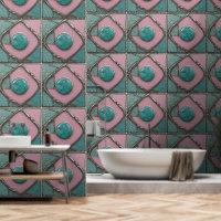 Verdigris argenté et rose Abstrait Rhapsody