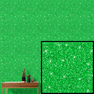 Papier Peint Vert brillant avec étoiles étincelantes