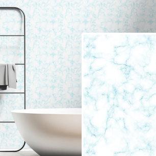Papier Peint Vert doux sur blanc marbré