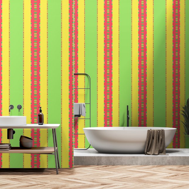 Papier Peint Vert élégant (Salle de bain)