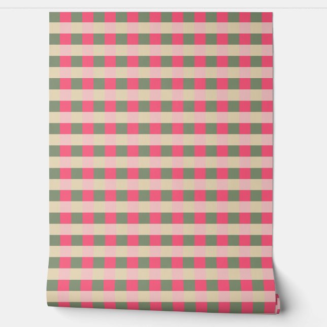 Papier Peint Vert, rose et jaune (Déroulement)
