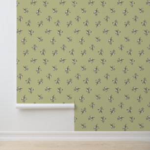 Papier Peint Vert sauge vert vert rustique fleuri