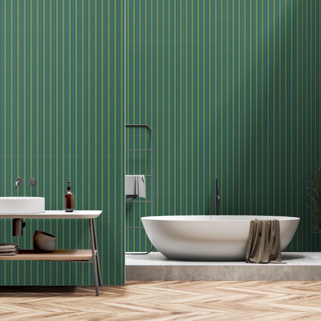 Papier Peint vert vintage (Salle de bain)