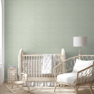 Papier Peint Verte Neutre Sage Petit Motif En vichy