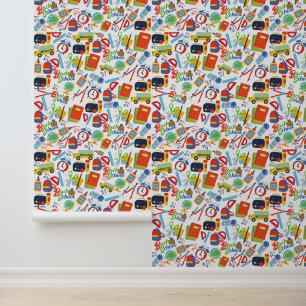 Papier Peint Vibrant personnalisable Retour au Motif scolaire
