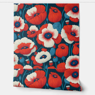 Papier Peint Vibrant Red Poppy 