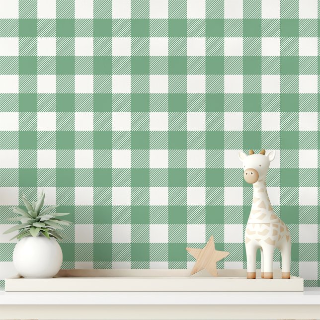 Papier Peint Vichy vert et blanc (Créateur téléchargé)