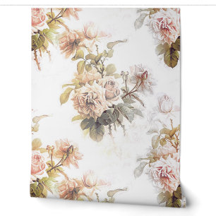 Papier Peint Vieux bouquet rose rose motif