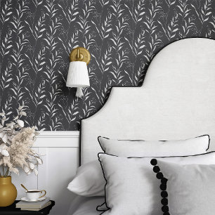 Papier Peint Vigne minimaliste noir et blanc