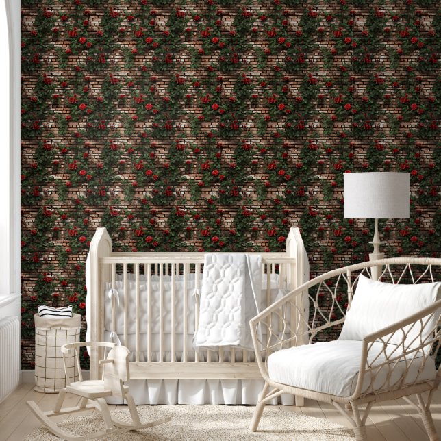 Papier Peint Vin Rose en brique rustique (Enfants)