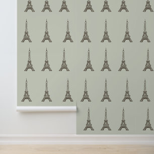 Papier Peint Vintage Aqua Eiffel Tower