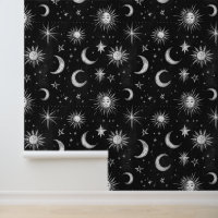 Vintage Black Chalkboard Nuit Sky Stars & Moons