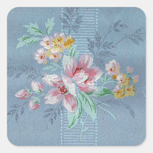 Papier peint Vintage bleu - Sticker