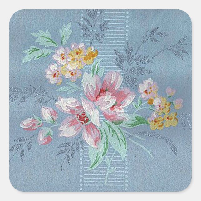 Papier peint Vintage bleu - Sticker (Devant)