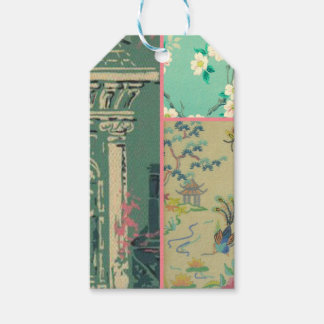 Papier peint vintage collage étiquettes cadeaux