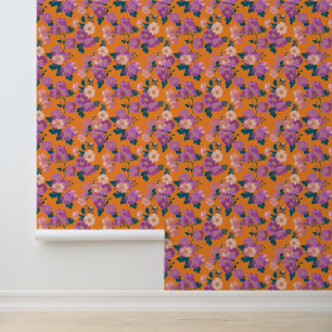 Papier Peint Vintage Colorful Wild Rose Motif