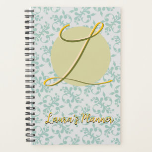 Papier peint Vintage monogramme bleu non daté