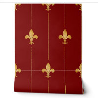 Vintage or fleur de Lis rouge foncé