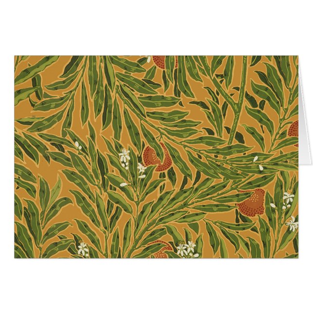 Papier peint Vintage Orange Tree Motif Art Nouveau (Devant horizontal)
