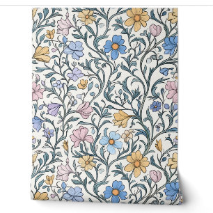 Papier Peint Vintage Pastel Botanique Floral