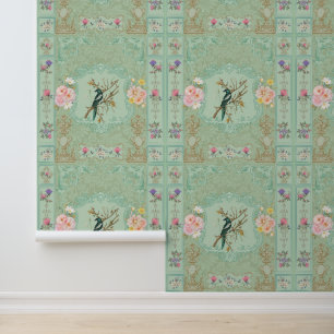 Papier Peint Vintage pastel victorien Floral Rococo Peinture