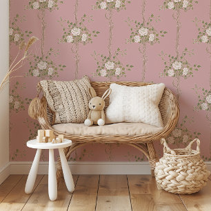 Papier peint Vintage rose vif