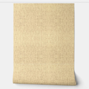 Papier peint vinyle texturé lin jaune 