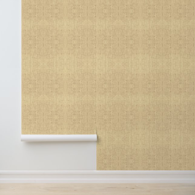 Papier peint vinyle texturé lin jaune  (Application)