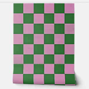 Papier Peint Violet et vert À damiers Carré Art Retro Style