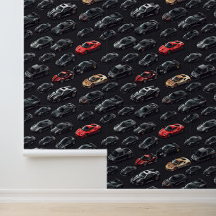 Papier Peint Voiture de sport automobile noir solide auto parki