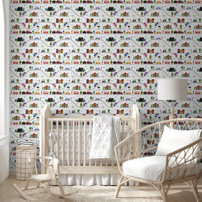 Papier Peint Voitures et Villes colorées Enfants (Enfants)