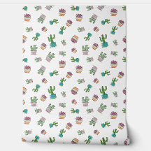 Watercolor Succulent and Cactus Plant Pattern