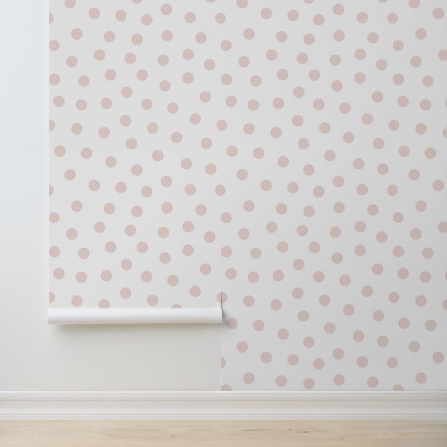 Papier Peint Whimsical moderne Motif de points roses (Application)