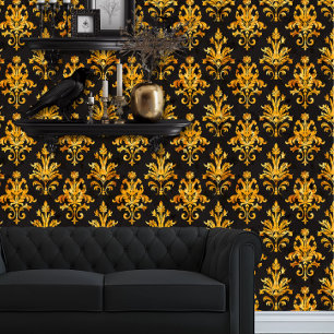 Papier Peint Whimsigoth Gold Faune sur Noir