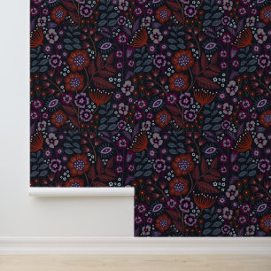 Papier Peint Whimsigothique floral foncé et maussade - Tons bij