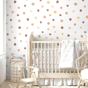 Papier Peint Whimssical moderne Pastel Pink Polka Motif
