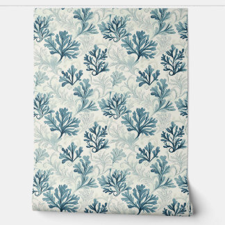 Papier Peint Whispers de fougères de mer Petite - Turquoise, bl