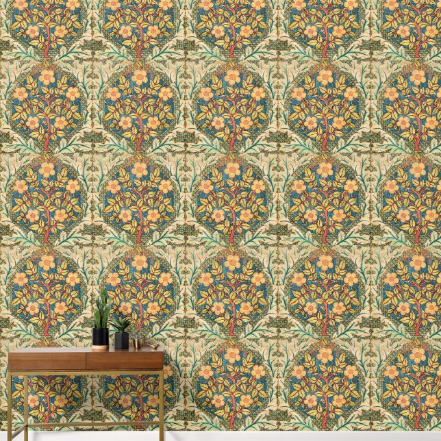 Papier Peint William Morris Rose Wreath Wallpaper (Couloir)